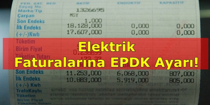 Elektrik Faturalarına EPDK Ayarı!