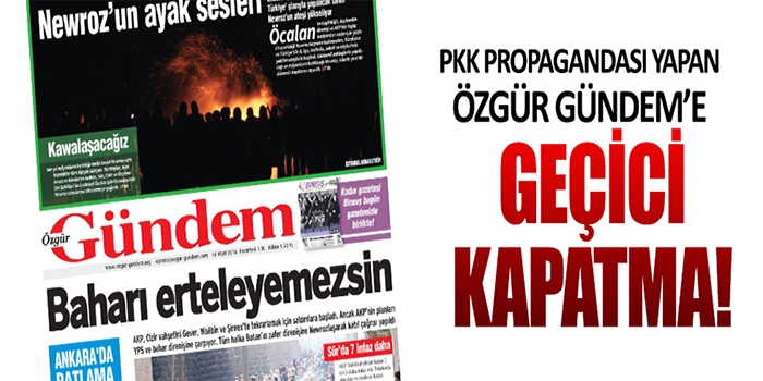 PKK'nın Gazetesi Kapatıldı!