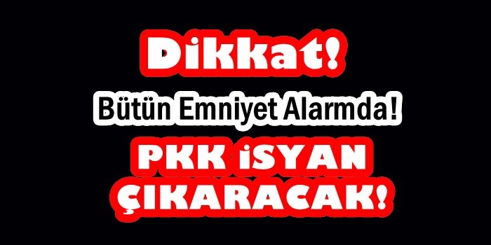 Dikkat! PKK İsyan Çıkaracak...