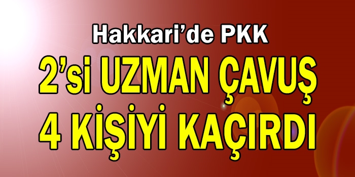 PKK 2'si Uzman Çavuş 4 Kişi Kaçırdı!