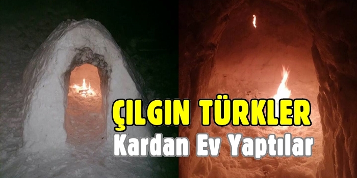 Çameliler Kardan Ev Yapıp Eğlendiler