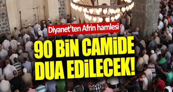 Mehmetçik için 90 bin camide dua
