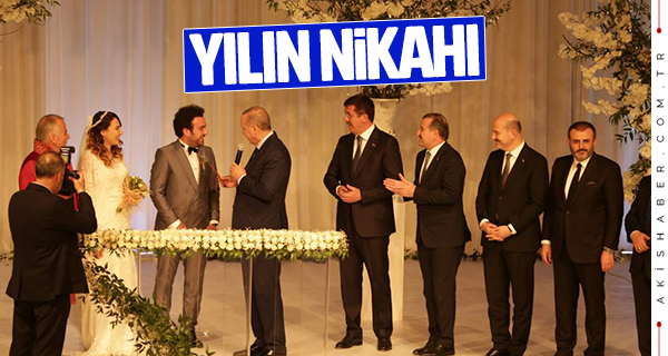 Yılın düğününde nikah şahidi Cumhurbaşkanı Erdoğan