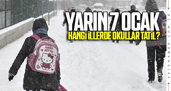 Konya Ankara yarın 7 Ocak Pazartesi okullar tatil mi?