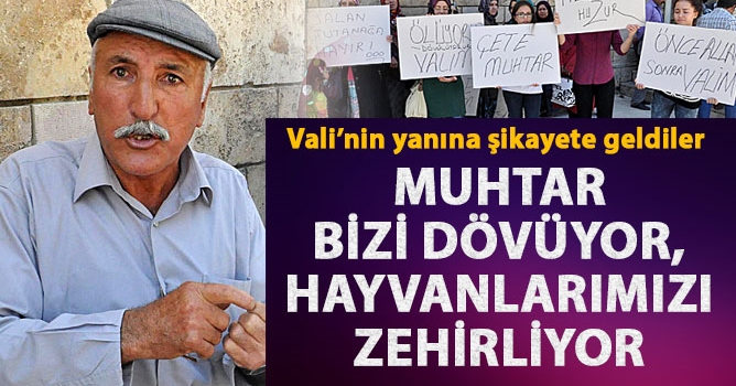Valilik önünde muhtara tepki eylemi