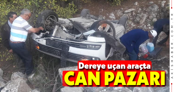 Denizli'de Dereye Uçan Araçta 2 Kişi Yaralandı