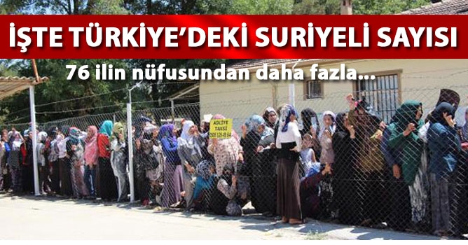 İşte Türkiye’deki Suriyeli sayısı