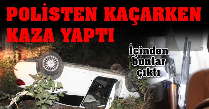 Polisten kaçarken kaza yaptı