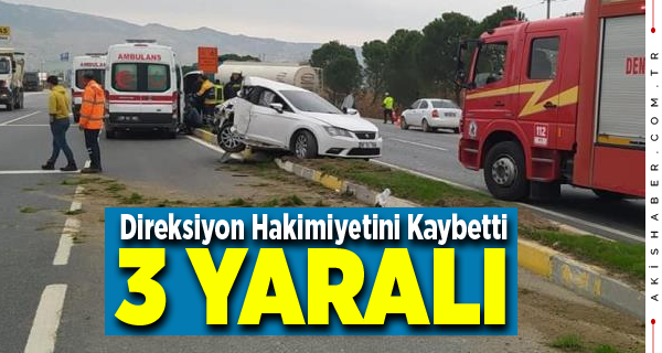 Sarayköy'de Kontrolden Çıkan Araç Kaza Yaptı
