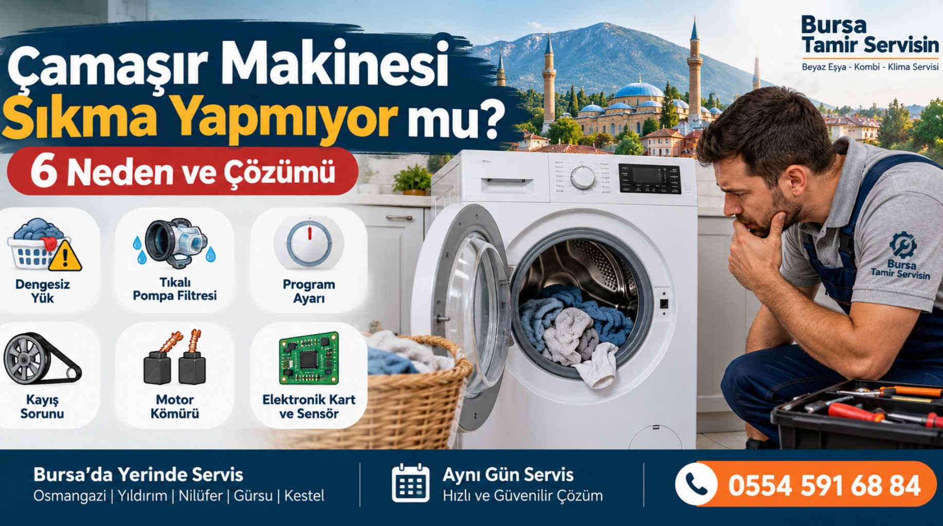 Çamaşır Makinesi Sıkma Yapmıyor mu? 6 Neden ve Çözümü