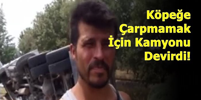 Köpeğe Çarpmamak İçin Kamyonu Devirdi!