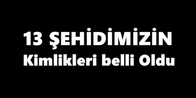 Şehitlerimizin Kimlikleri Belli Oldu