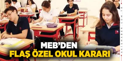 MEB’den Özel Okullara Sınav Kararı