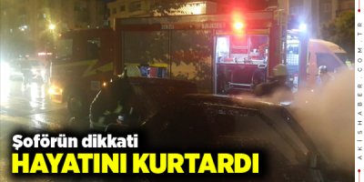 Yolda Giderken Yanmaya Başladı