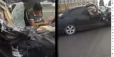 Aynes Kavşağındaki Kazadan Mucize Kurtuluş