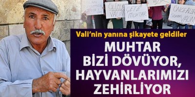 Valilik önünde muhtara tepki eylemi