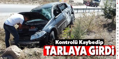 Kontrolü Kaybedip Tarlaya Girdi