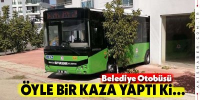 Denizli'de Belediye Otobüsü İş Yerine Girdi