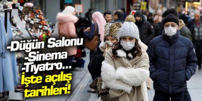 Düğün salonu, sinema, tiyatro... İşte açılış tarihleri!