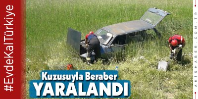Denizli'de Yoldan Çıkan Araç Takla Attı