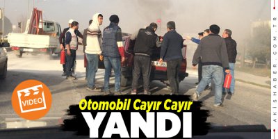 Denizli'de Yanan Aracı Vatandaşlar Söndürdü