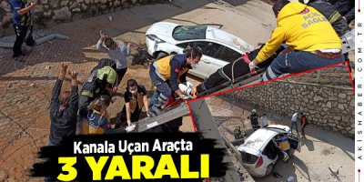 Denizli'de Araç Su Kanalına Düştü