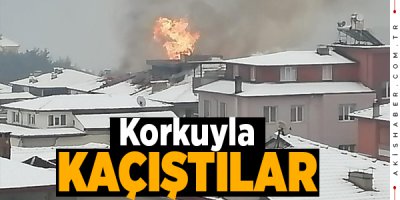 Denizli'de Çatı Yangınıyla Sokağa Döküldüler