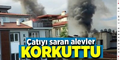 Denizli'de Çatı Yangını Paniğe Yol Açtı