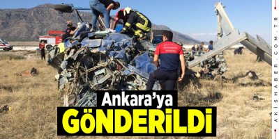 Denizli'de Düşen Helikopterin Enkazı Kaldırıldı