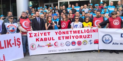 SAĞLIKÇILAR DENİZLİ'DE İŞ BIRAKTI