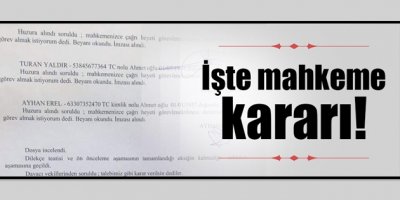 İşte mahkeme kararı