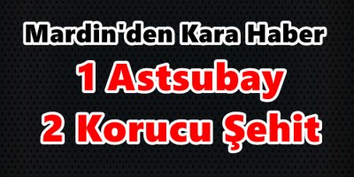 Mardin'de Kara Haber 1 Assubay 2 Korucu Şehit
